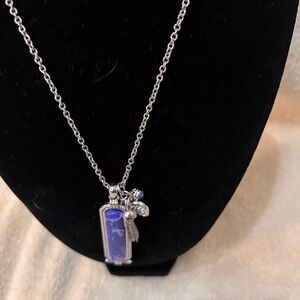 Lia Sophia Silver Necklace with Purple Pendant
